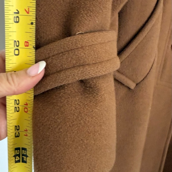 Vintage 60s Jaeger Camelhair Wool Princess Swing Coat Belted Brown Made England - Picture 10 of 15